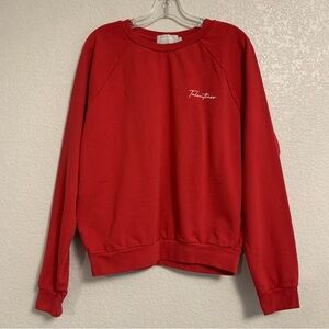 Talentless Pullover Sweatshirt Mens S Logo French Terry Long Sleeve Crew Red